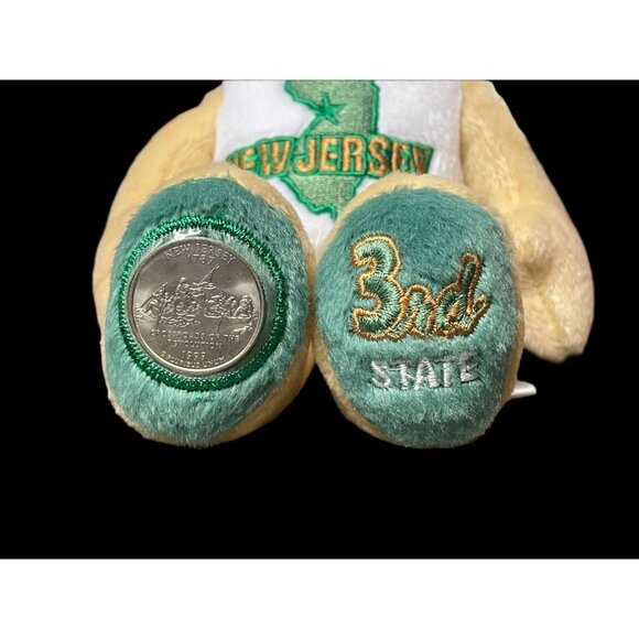 1999 Limited Treasures New Jersey State Quarter Coin Bean Bear Plush - Picture 3 of 5